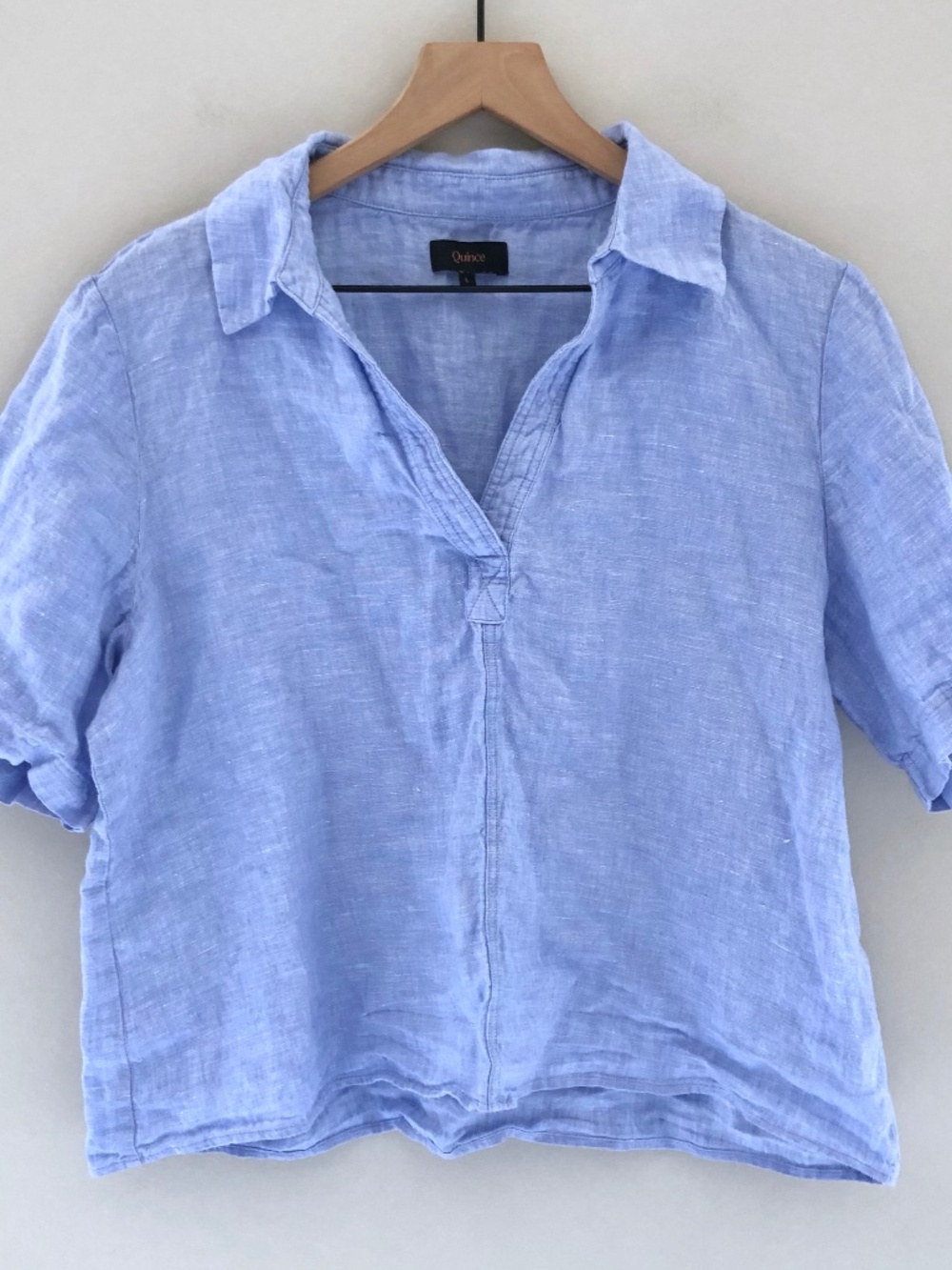 Quince 100% European Linen Short Sleeve Popover Top